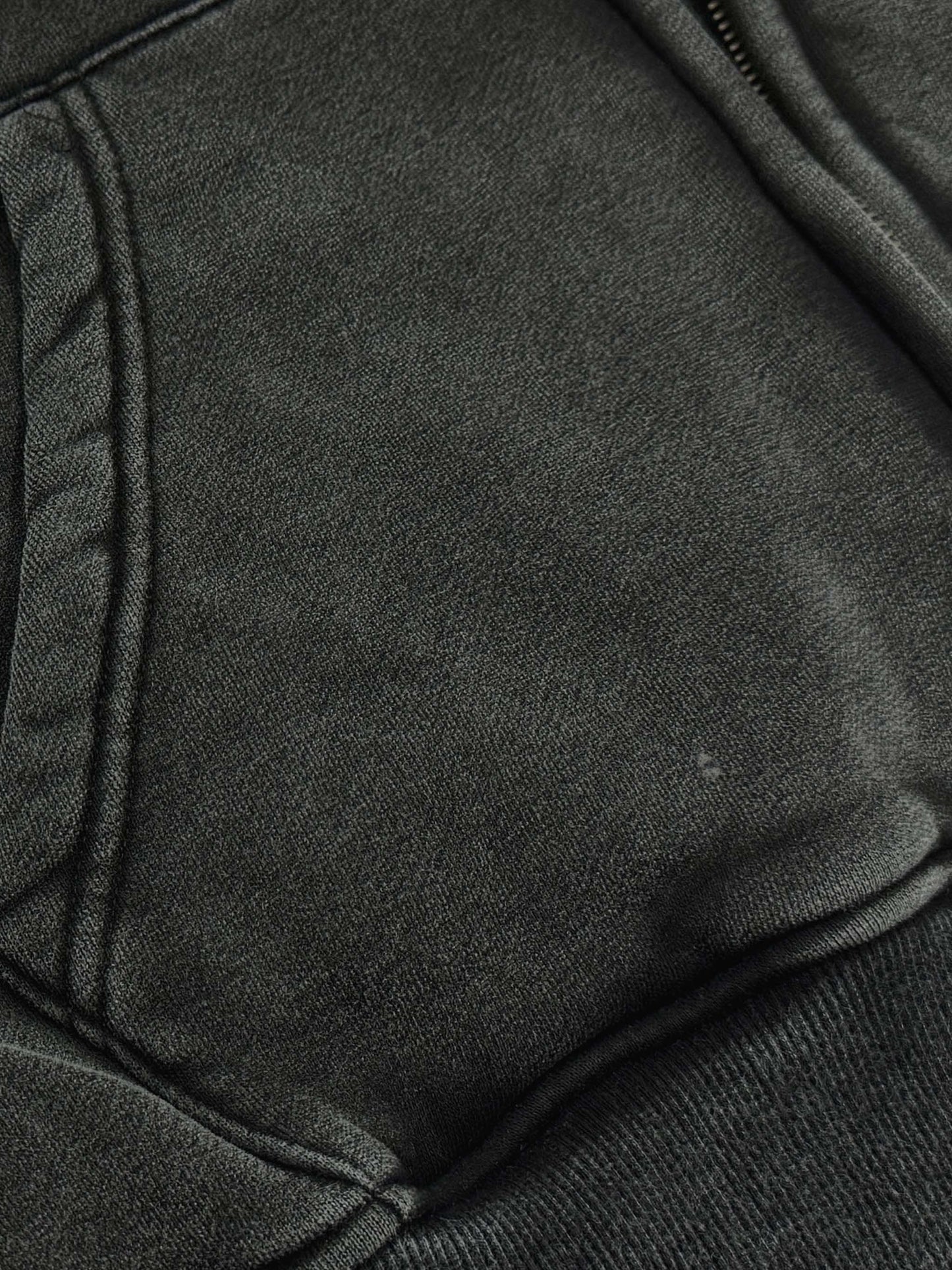 Snow Washed Zip-Through Fleece Hoodie